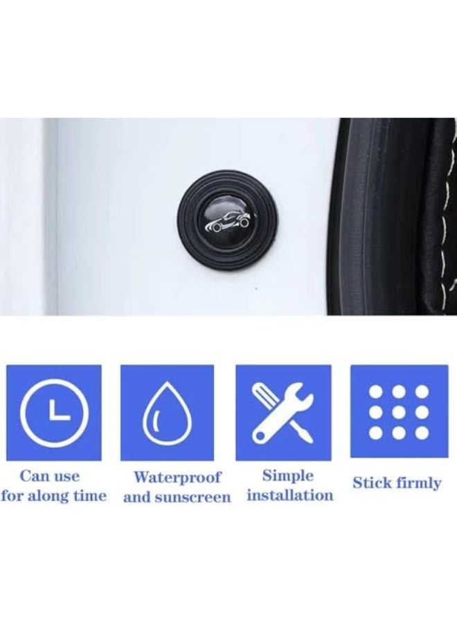 CLENEA 30 PCS Car Door Shock Absorber, Universal Car Door Protection Sticker with Anti-Collision Gasket, Auto Sound Insulation Pad and Shock-Absorbing Door Sticker (Black) - Image 3